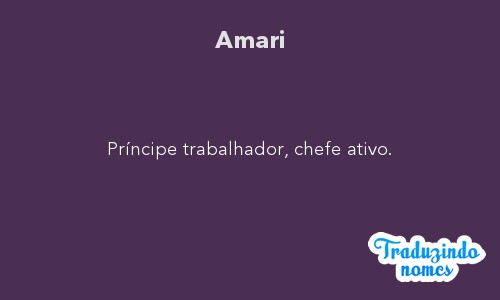 Significado do nome Amari