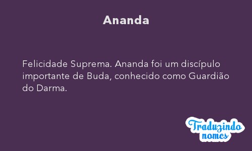 ▷ Significado de Ananda 【 APODOS, ORIGEN Y MÁS 】