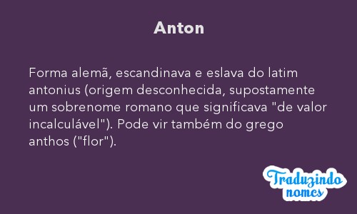 Significado do nome Anton