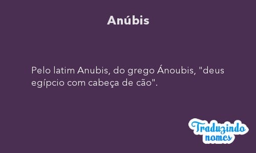 Significado do nome Anúbis - Dicionário de Nomes Próprios