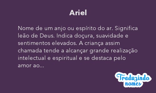 Significado Do Nome Ariel Detalhes E Origem Do Nome Ariel Nomes Clickgrátis