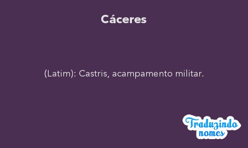 Significado do nome Cáceres