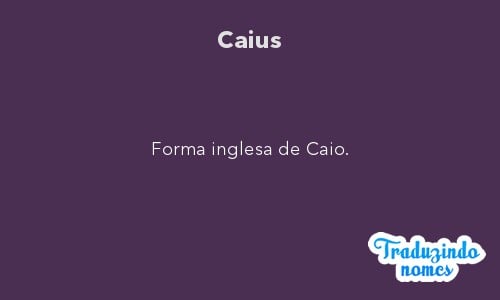 Significado do nome Caius