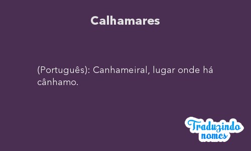 Significado do nome Calhamares