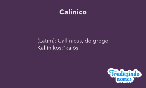 Significado do nome Calinico