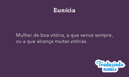 Significado do nome Eunícia