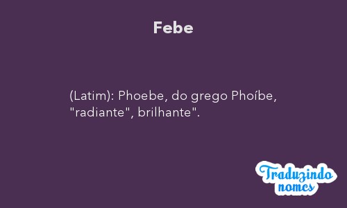 Significado do nome Phoebe