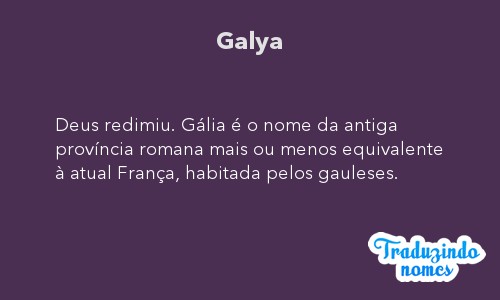 Significado do nome Galya