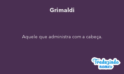 Significado do nome Grimaldi