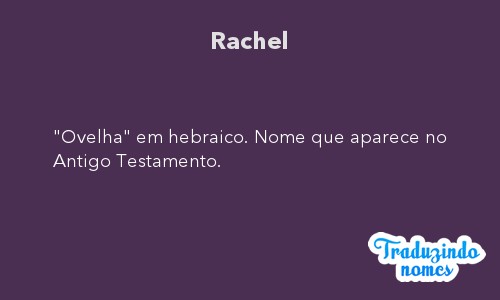 Significado do nome Rachel