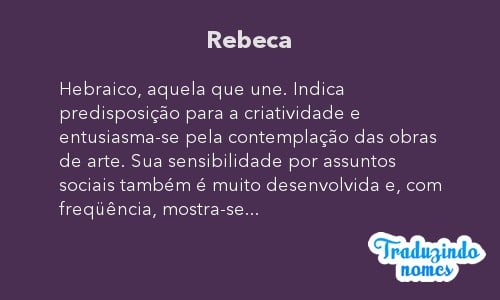 Significado do nome Rebecca: história cativante e inspiradora