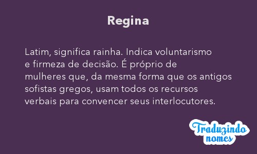 Significado do nome Regina