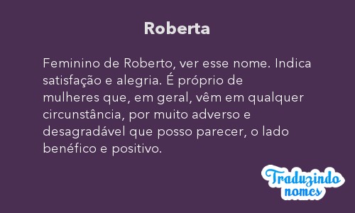 Significado do nome Roberta