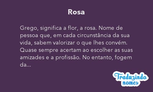 Significado do nome Rosa