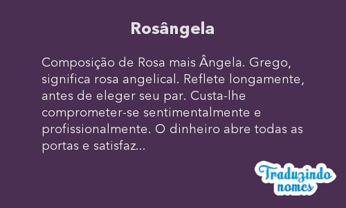Significado do nome Rosângela