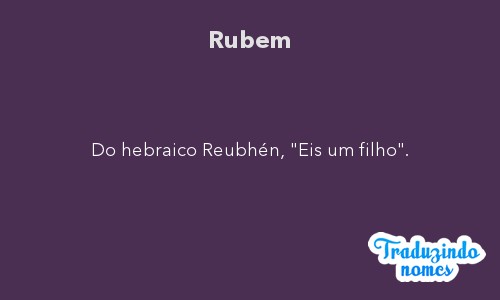 Significado do nome Rubem