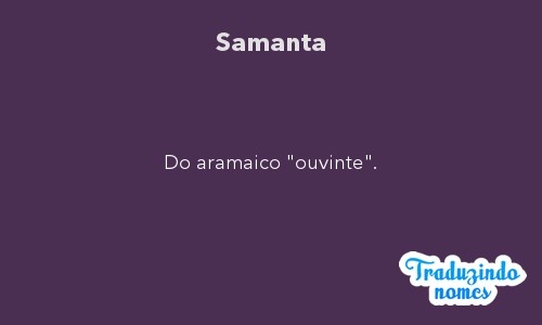 Significado do nome Samanta