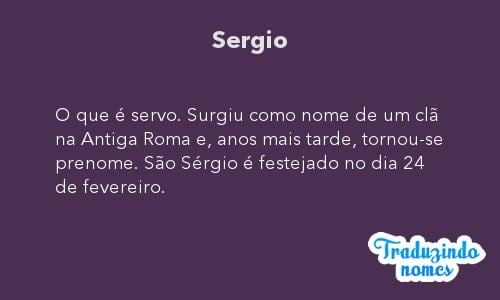 Significado do nome Sergio