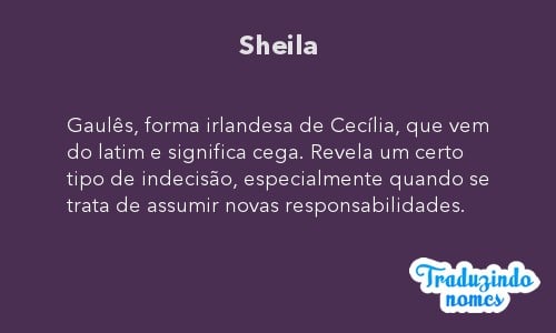 Significado do nome Sheila