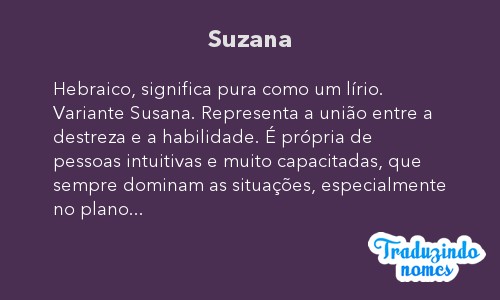 Significado do nome Suzana