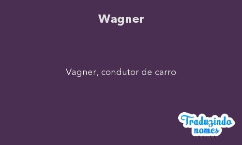 Significado do nome Wagner